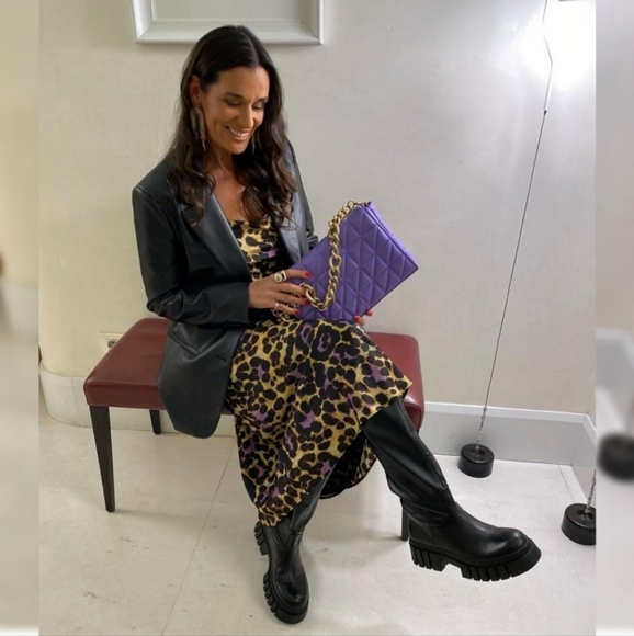 Zara Satin Effect Leopard Print Dress - Picture 12 of 15